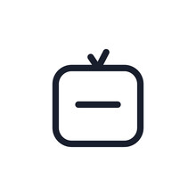 IGTV black line icon. Popular media element. TV, live TV symbol