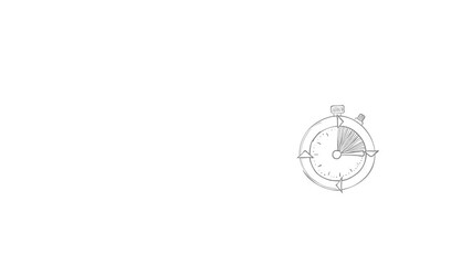Poster - Stopwatch icon animation best outline object on white background