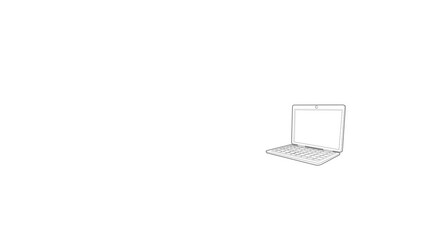 Wall Mural - Laptop icon animation best outline object on white background