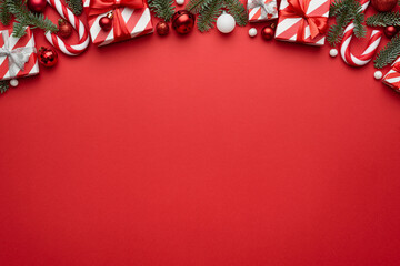 Wall Mural - red christmas background