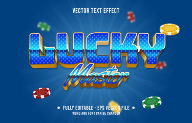 Wall Mural - editable text effect gradient color casino poker game style font effect template