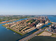 Aerial view of IJburg residential district in Amsterdam