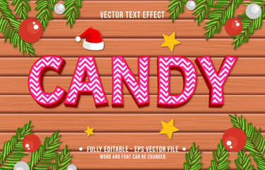 Wall Mural - editable text effect gradient color christmas holiday style font effect template