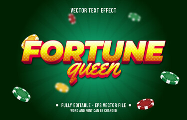 Wall Mural - editable text effect gradient color casino poker game style font effect template