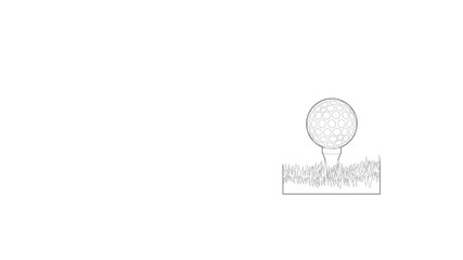 Canvas Print - Ball for golf icon animation best outline object on white background