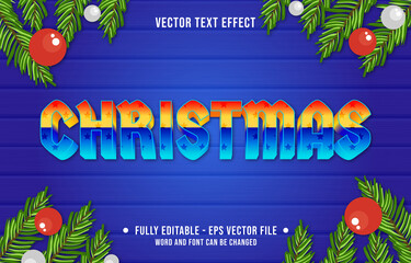 Wall Mural - Editable text effect gradient color christmas holiday style font effect template
