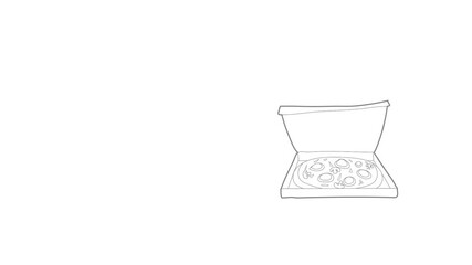 Sticker - Pizza icon animation best outline object on white background