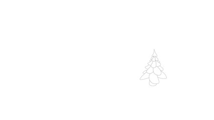 Canvas Print - Christmas fir tree icon animation best outline object on white background