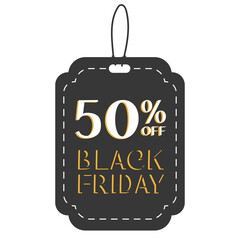 Sticker - Isolated ticket 50 black friday vector illustrator