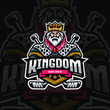 King Logo Design Illustration For Hockey Club