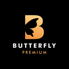 Initial Letter B Butterfly Logo Icon Vector