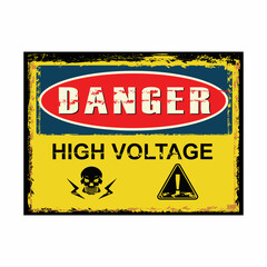Wall Mural - danger warning sign, high voltage