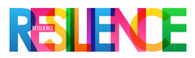 RESILIENCE Colorful Vector Typography Banner On White Background