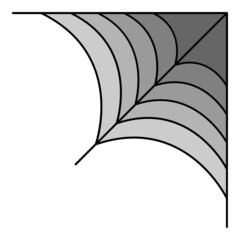 Canvas Print - Corner cobweb icon. Outline corner cobweb vector icon color flat isolated