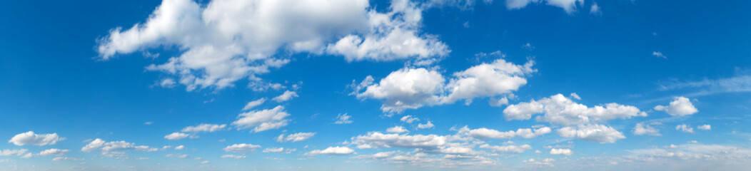 Wall Mural - Panorama Blue sky and white clouds. Bfluffy cloud in the blue sky background