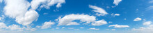 Panorama Blue Sky And White Clouds. Bfluffy Cloud In The Blue Sky Background