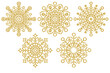 © tinkerfrost - Golden Glitter Christmas Snowflakes Set