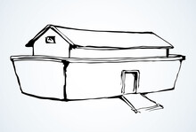 Biblical Noah's Ark. Vector Drawing
