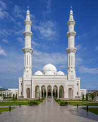 Negeri Sembilan, Malaysia - 18th September 2021 :  Beautiful Islamic architecture of Masjid Sri Sendayan the new and the biggest mosque in Seremban todate