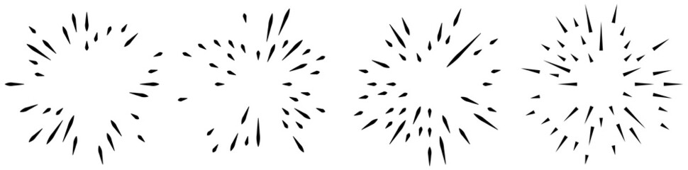 Aufkleber - Radial, radiating lines. Gleam, glitter, flash and flare effect. Starburst, sunburst blast, emission design element