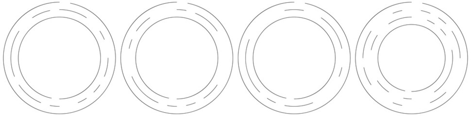 Poster - Circular, concentric segmented circles, rings. Abstract geometric circle. Spiral, swirl, twirl. Random rotation circles