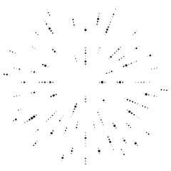 Aufkleber - Random circles, dots, speckles and freckles concentric, circular and radial element. Pointillist, pointillism random halftone circles