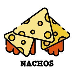 Wall Mural - Nachos icon. Outline nachos vector icon color flat isolated