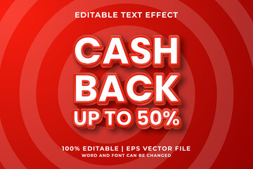 Wall Mural - Editable text effect - Cash Back 3d template style premium vector