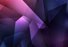 Dark Purple Vector Blurred Bubbles On Abstract Background With Colorful Gradient.