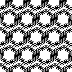 Wall Mural - geometric seamless pattern. abstract geometry background. repeated black and white texture. geometri