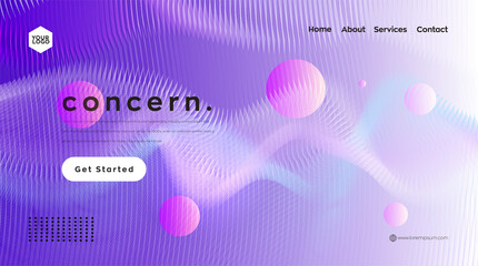 Landing page design. Web header, abstract violet color vector background for website, design element, business template.
