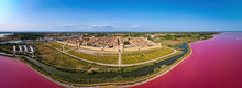 The Aerial View Of Aigues-Mortes, A Medieval City Surronded By Walls In The Occitanie Region Of Southern France
