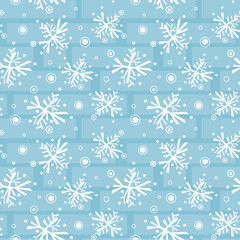 Wall Mural - Snowflake seamless pattern. Christmas, Hanukkah, holiday. Soft, pastel print for gift wrap, tags, bags and labels, cards, fabric, backgrounds, paper products and decor.