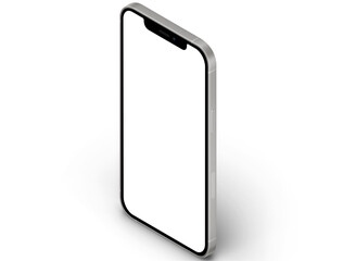 Wall Mural - top view smartphone with blank isolated empty screen for mockup making, premium photo