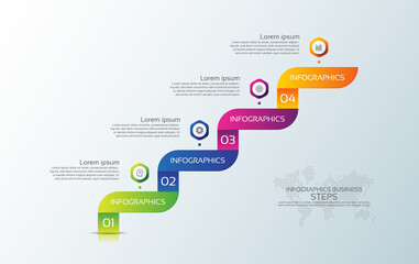 Wall Mural - Presentation business infographic template colorful with 4 step