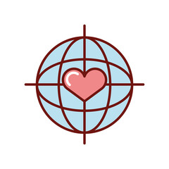 Wall Mural - world and heart love