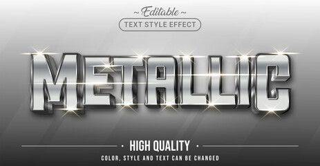 Leinwandbilder - Editable text style effect - Metallic text style theme.