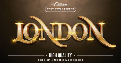 Fototapete - Editable text style effect - London text style theme.