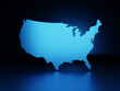 USA map dark blue shiny