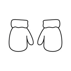 Wall Mural - mitten icon,. set of mittens icons in flat linear design. vector illustration. black icons of winter