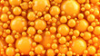 © Sashkin - Abstract background with orange spheres balls in different sizes - 3d rendering