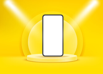 Aufkleber - Modern smartphone on a stagr with spotlights