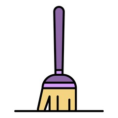 Poster - Clean mop icon. Outline clean mop vector icon color flat isolated