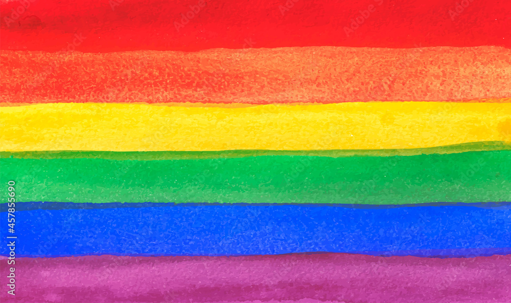 Watercolor Hand Painted Colorful Rainbow Set. Vector Pride Flag Stock ...