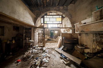 Wall Mural - abandoned factory in the old town