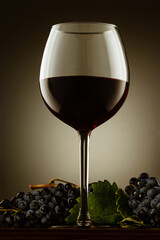 Wall Mural - Vertical shot of a glass of red wine