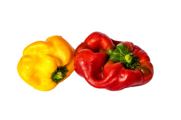 Canvas Print - Bell peppers on a white background