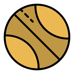 Wall Mural - Cut basketball ball icon. Outline cut basketball ball vector icon color flat isolated