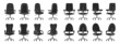© Svitlana - Office chair isolated black icon.Vector illustration interior furniture on white background . Vector black set icon office chair.