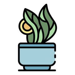 Poster - Leaf houseplant icon. Outline leaf houseplant vector icon color flat isolated